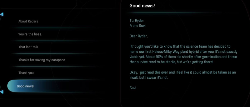 Illustration for article titled Mass Effect: Andromeda's Best Writing Is In Its Emails